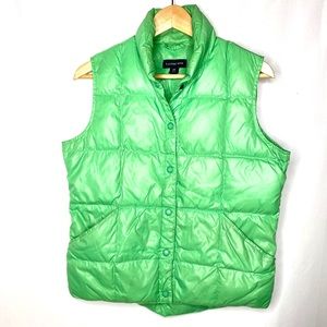 Lands’ end Down Vest puffer Green Size XS Green